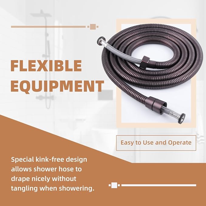 Angle Simple Handheld Shower Hose Replacement G 1/2 Thread Type, Stainless - Image 7