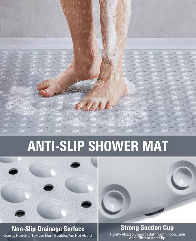 Yolife Extra Large Shower Mat, 34.3" L x 23.3" W TPE Anti Slip Stand Up Shower - Image 3