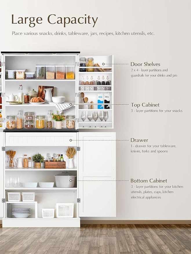 72" Farmhouse Pantry Cabinet - Image 3
