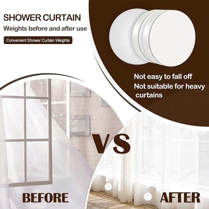 8 Pack Shower Curtain Weights, Rubber Covered Magnetic Curtain Weights - Image 6