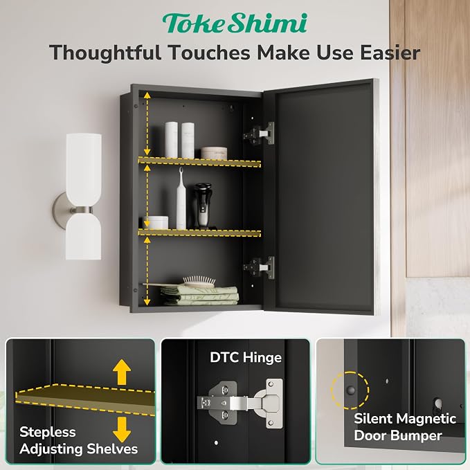 TokeShimi 24x36 Recessed Medicine Cabinet - Image 5