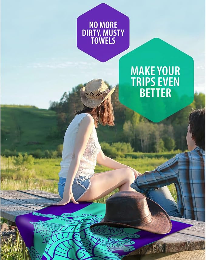 VENTURE 4TH Microfiber Beach Towel: Quick-Dry, Sandproof and Lightweight - Image 8