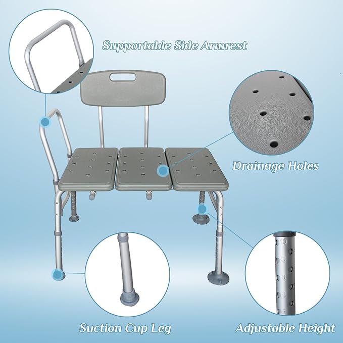 Winado Tub Transfer Bench for Bathtub - Image 3
