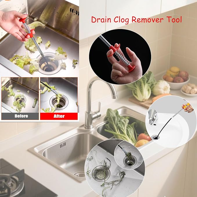 2-Pack Drain Snake & Clog Remover Tool - Image 3