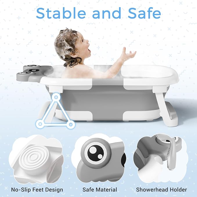 Baby Bathtub, Collapsible Newborn Bathtub - Image 3