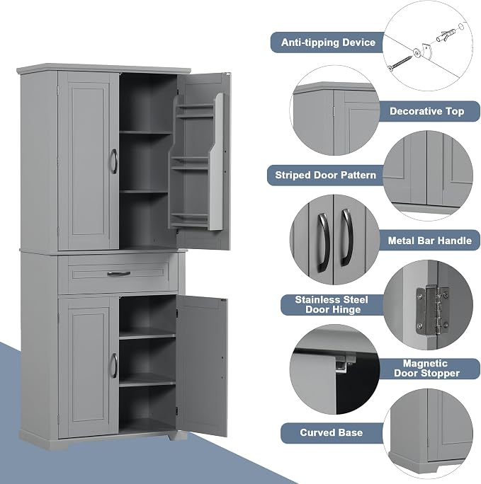 Favfurish 72" Tall Bathroom Storage Cabinet - Image 6