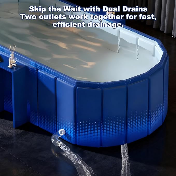 Portable Bathtub for Adult 59" Large Collapsible Cold Plunge Bathtub Foldable - Image 5