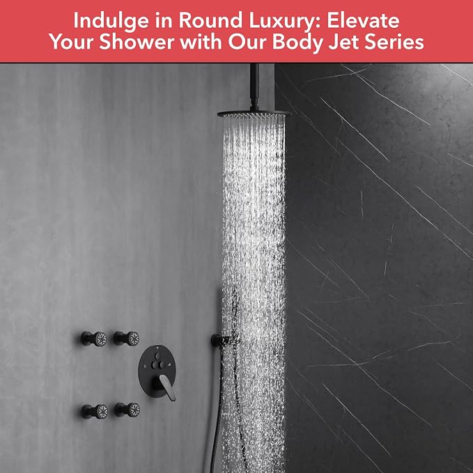 VANFOXLE Shower Faucet Set Matte Black Shower System, Push Button Diverter - Image 6