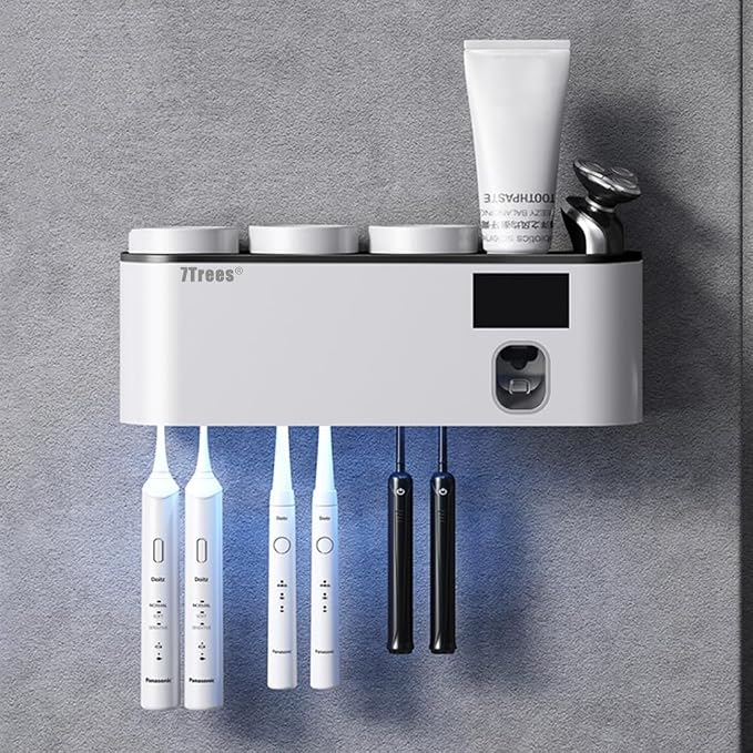 Toothbrush Cleaning Holder, Self Adhesive Toothbrush Holder by 7Trees