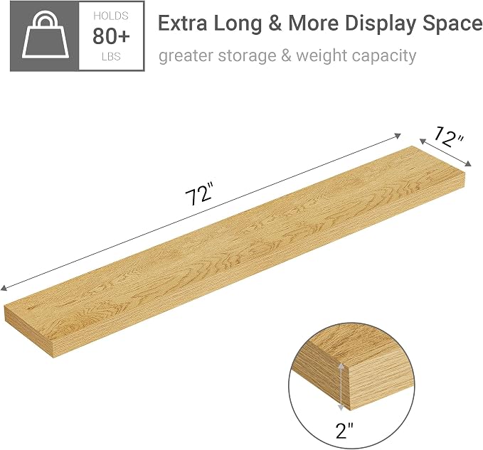 Vivelove 12" Deep Floating Shelves - Image 3