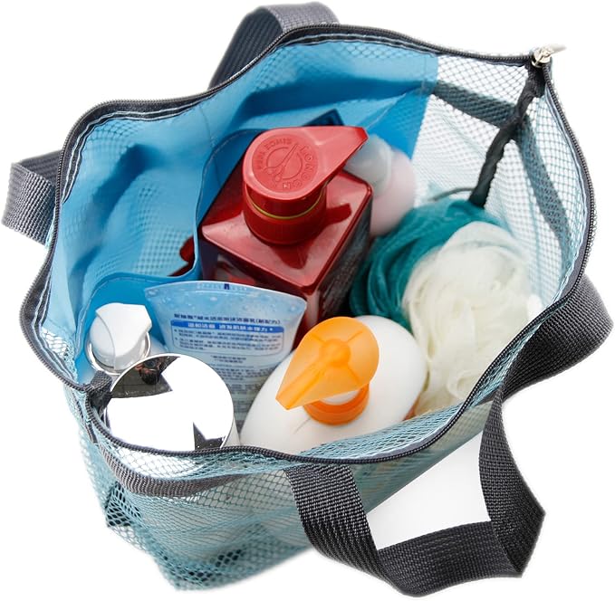 Mesh Shower Caddy Bag Portable Hanging Toiletry and Bath Organizer - Image 4