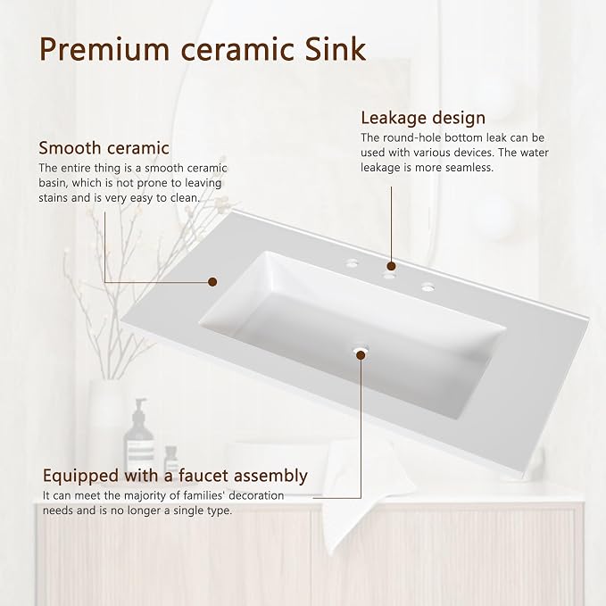 LINLUX 37“ Bathroom Vanity - Image 4