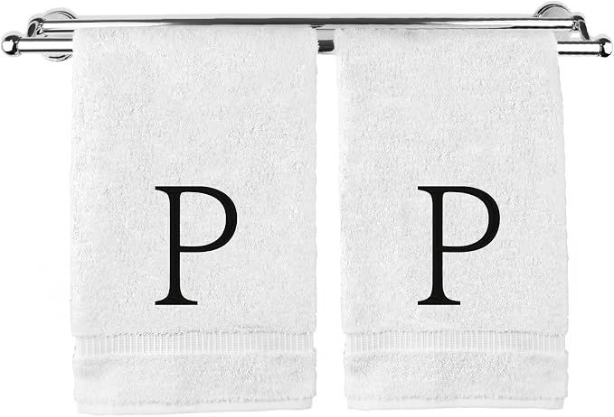 Monogrammed Hand Towel, Personalized Initial Gift, Extra Absorbent 100% Turkish by BareCotton