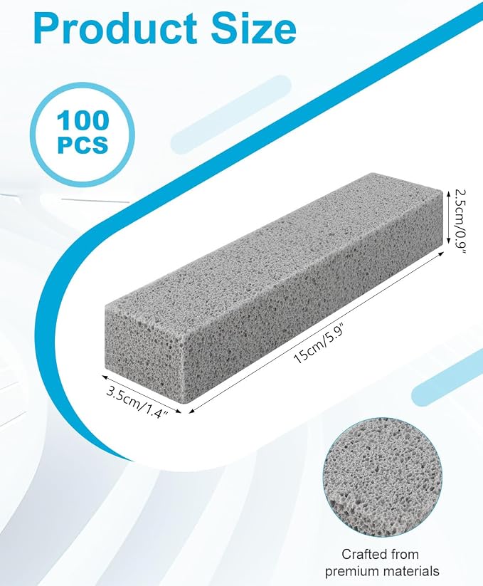 100 Pcs Pumice Stick for Toilet Cleaning, Pumice Stone for Cleaning Stove Grates - Image 2
