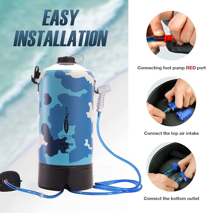 Portable Camping Shower Bag - 10L/2.2 Gallons Solar Shower Water Bag - Image 3
