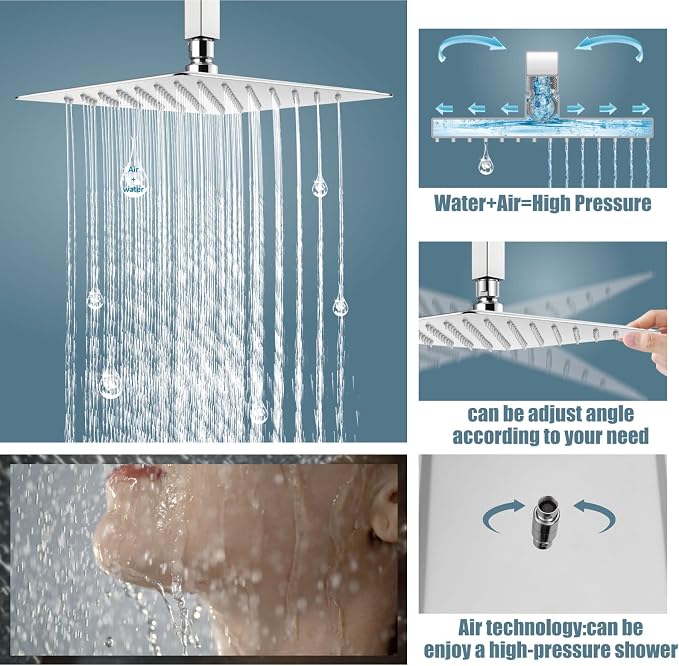 Aolemi Ceiling Mount Shower System Rain Shower Head - Image 3