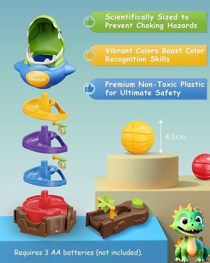 Dinosaur Ball Drop Toy for 3 4 5 6 7 8 Years Old Kids, Dino Spin Twister - Image 4