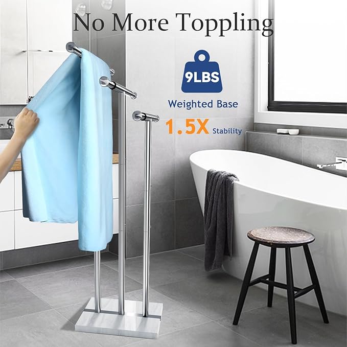 Kayfia 40" Standing Towel Rack - Image 3