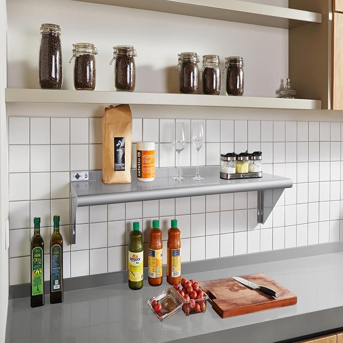 Profeeshaw NSF Stainless Steel Shelf 18” x 48”, 400 lb Commercial Shelves Wall - Image 7