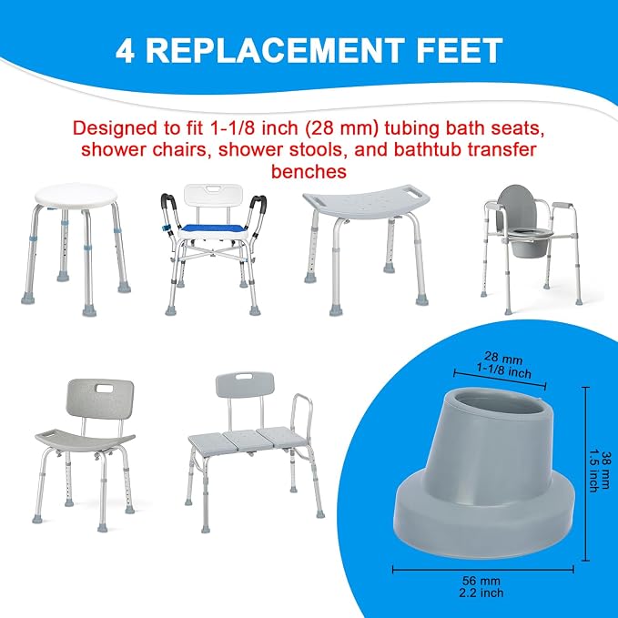 supregear Shower Chair Leg Caps - Image 2