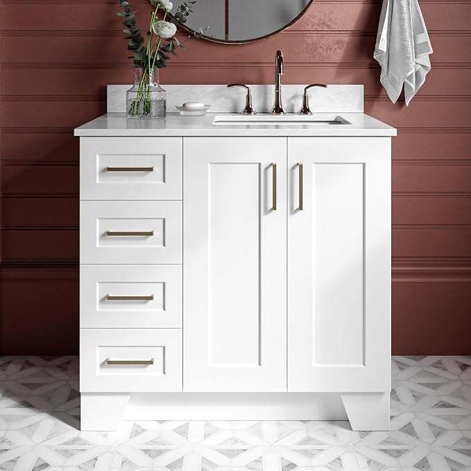 ARIEL Taylor 37 Inch White Bathroom Vanity by Ariel