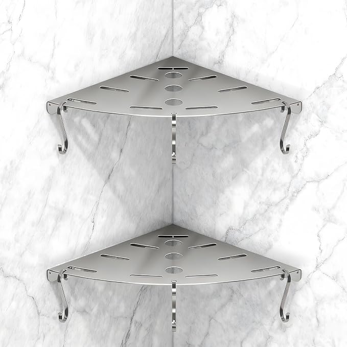 XIHLZYEH Corner Shower Shelves, 2 Pack 304 Stainless Steel Shower Shelf - Image 9