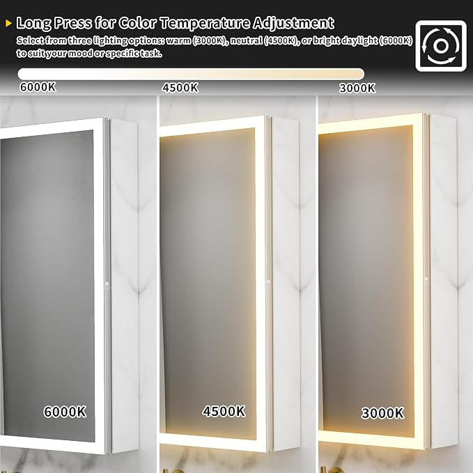 GroGro LED Lighted Bathroom Medicine Cabinet - Image 8