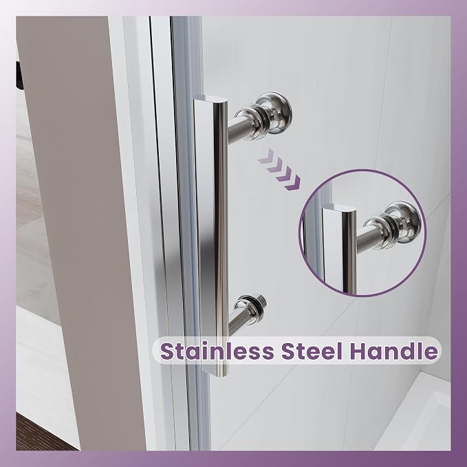 Glass Shower Door 35.5-37" W x 72 in. H, Pivot Shower Door - Image 6
