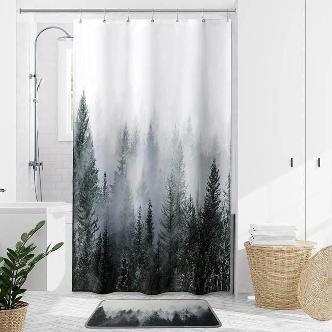 ORTIGIA 36x72 Misty Forest Stall Shower Curtain - Image 7