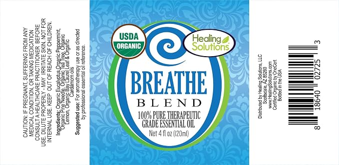 Healing Solutions Breathe Essential Oil Blend - 4 oz Organic - Image 8