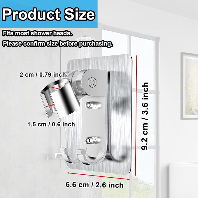 Shower Head Holder, Adjustable Handheld Shower Wand Holder - Image 2