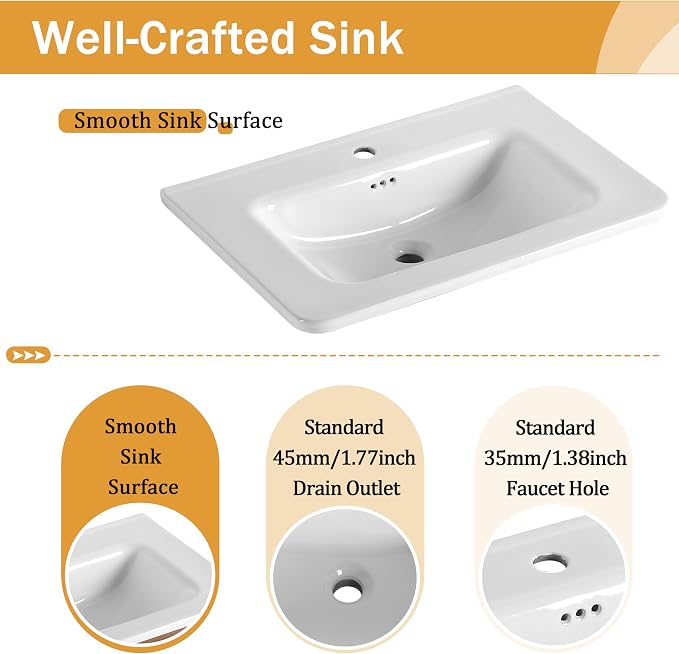 28 Inch Wall-Mounted Vanity - Image 5