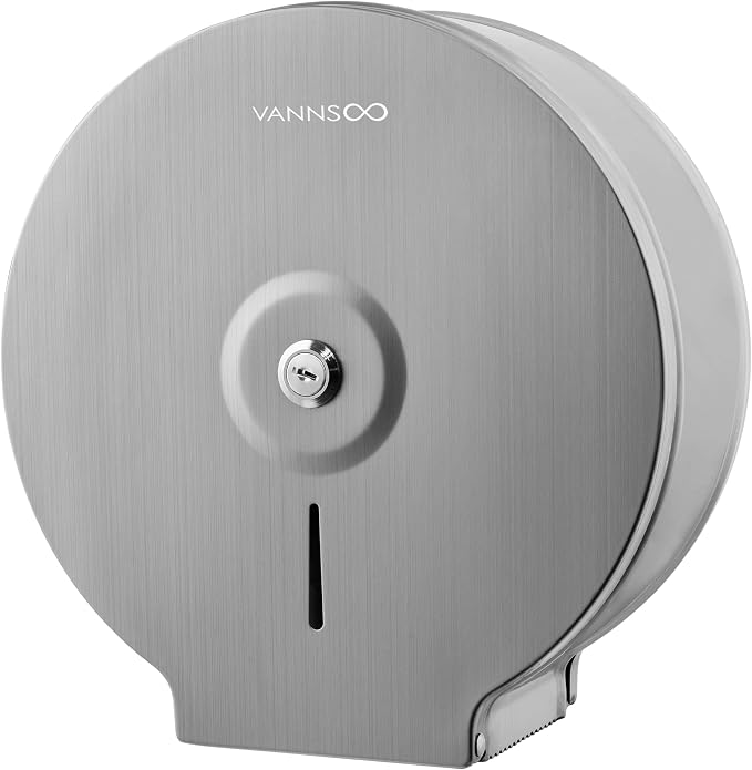 Commercial Jumbo Toilet Paper Dispenser, Wall Mount Stainless Steel 9 Inch Roll by VANNSOO