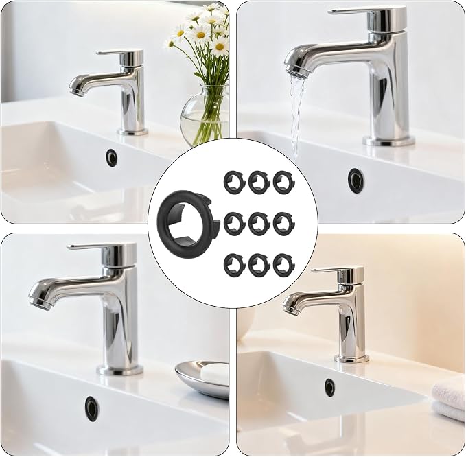 10pcs Sink Overflow Ring, Chrome Plated Bathroom Sink Overflow Trim Ring Cover - Image 7