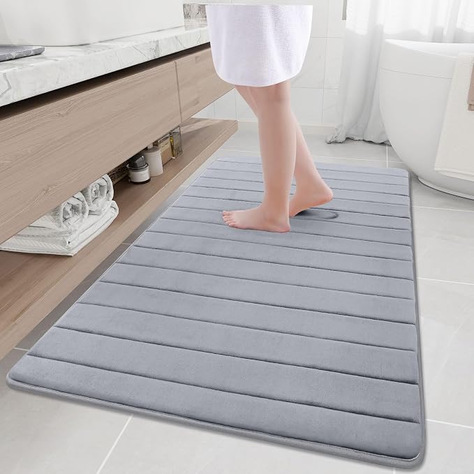 Buganda Memory Foam Bath Mat, Ultra Soft and Non-Slip Bathroom Rugs, Water by Buganda