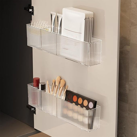 2 Pack Bathroom Makeup Organizer Wall Mount Clear Bathroom Organizers and by LaeNuvole