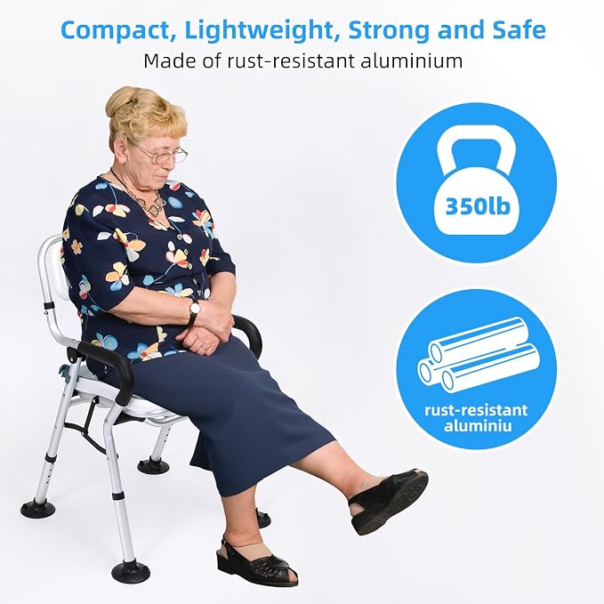 Shower Chair for Inside Shower, Foldable Shower Chair for Elderly and Disabled - Image 7