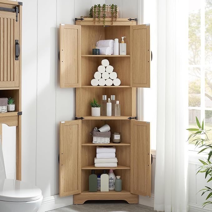 Tall Farmhouse Corner Cabinet - Image 3