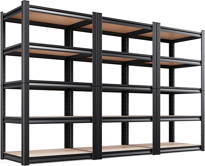 AOAORRG Set of 3 Garage Shelving Heavy Duty Storage Shelves, 5-Tier Metal by Unknown