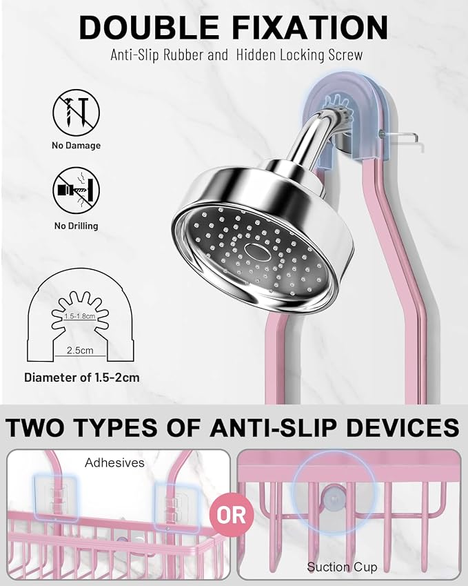 Pink Shower Caddy for Bathroom - Image 3