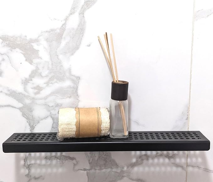SereneDrains Stainless Steel Black Shower Shelf - Image 2