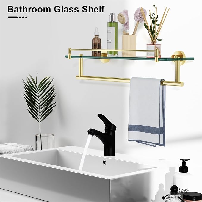 Towel Rack with Tempered Glass Shelf - Image 4