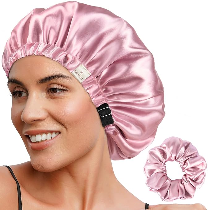 YANIBEST Adjustable Satin Bonnet Double Layer Hair Bonnet by yanibest