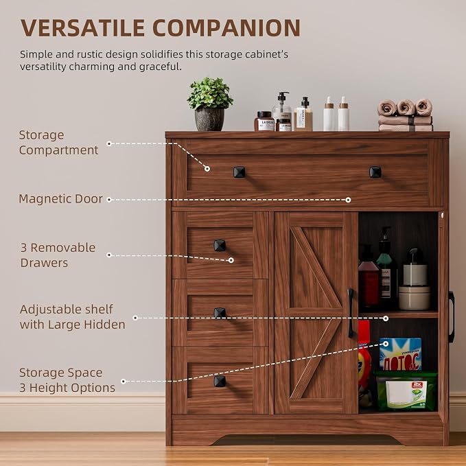 Vabches Farmhouse Storage Cabinet - Image 4