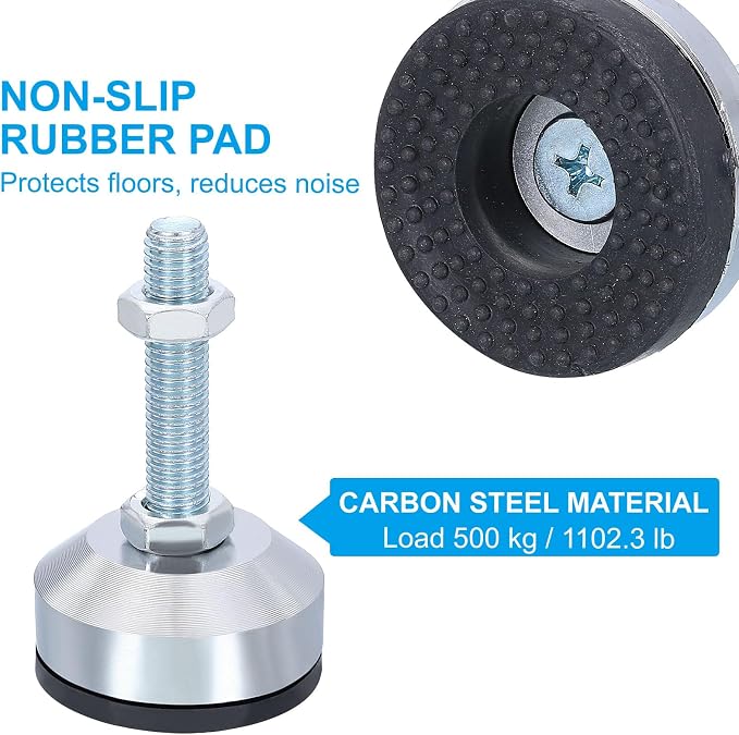 PATIKIL Furniture Leveling Feet 2.4" Dia Base M12 Thread - Image 3