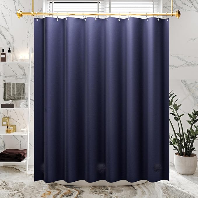 AmazerBath Navy Blue Shower Curtain, Thick PEVA, Heavy Duty Waterproof 72x72 - Image 7