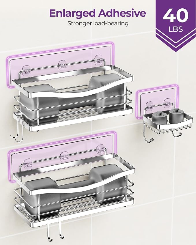 ODesign Shower Caddy 3 Pack-Shower Organizer Shelves Rack Rustproof SUS304 - Image 5