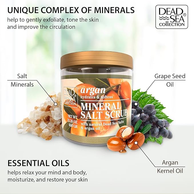 Dead Sea Collection Argan Salt Scrub – Exfoliating Body Scrub - Image 2