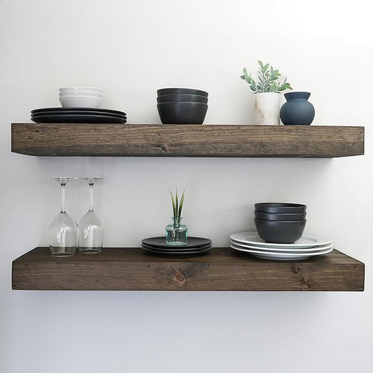 Urbandi Modern Floating Shelves 3 Inches Thick by Hand-madeInUSA