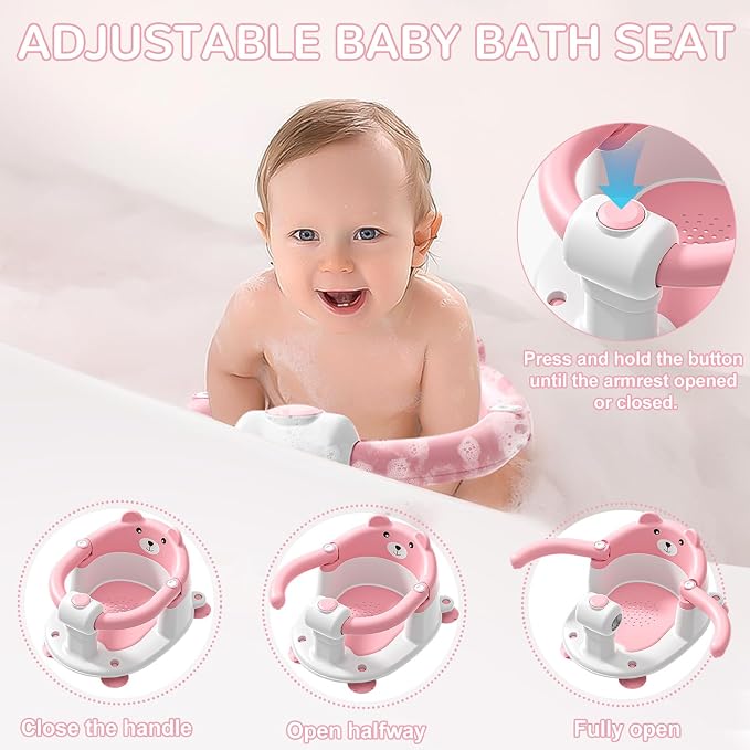 Baby Bath Seat for Babies 6 Months & up, Non-Slip Toddler Bath Seats for Babies - Image 5